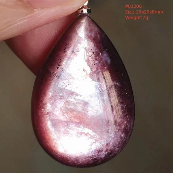 Purple Lepidolite & Red Tourmaline Flash Pendant Necklace
