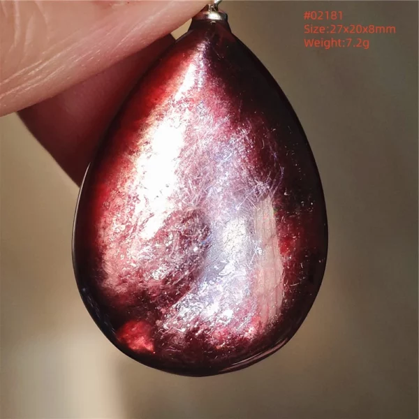 Purple Lepidolite & Red Tourmaline Flash Pendant Necklace