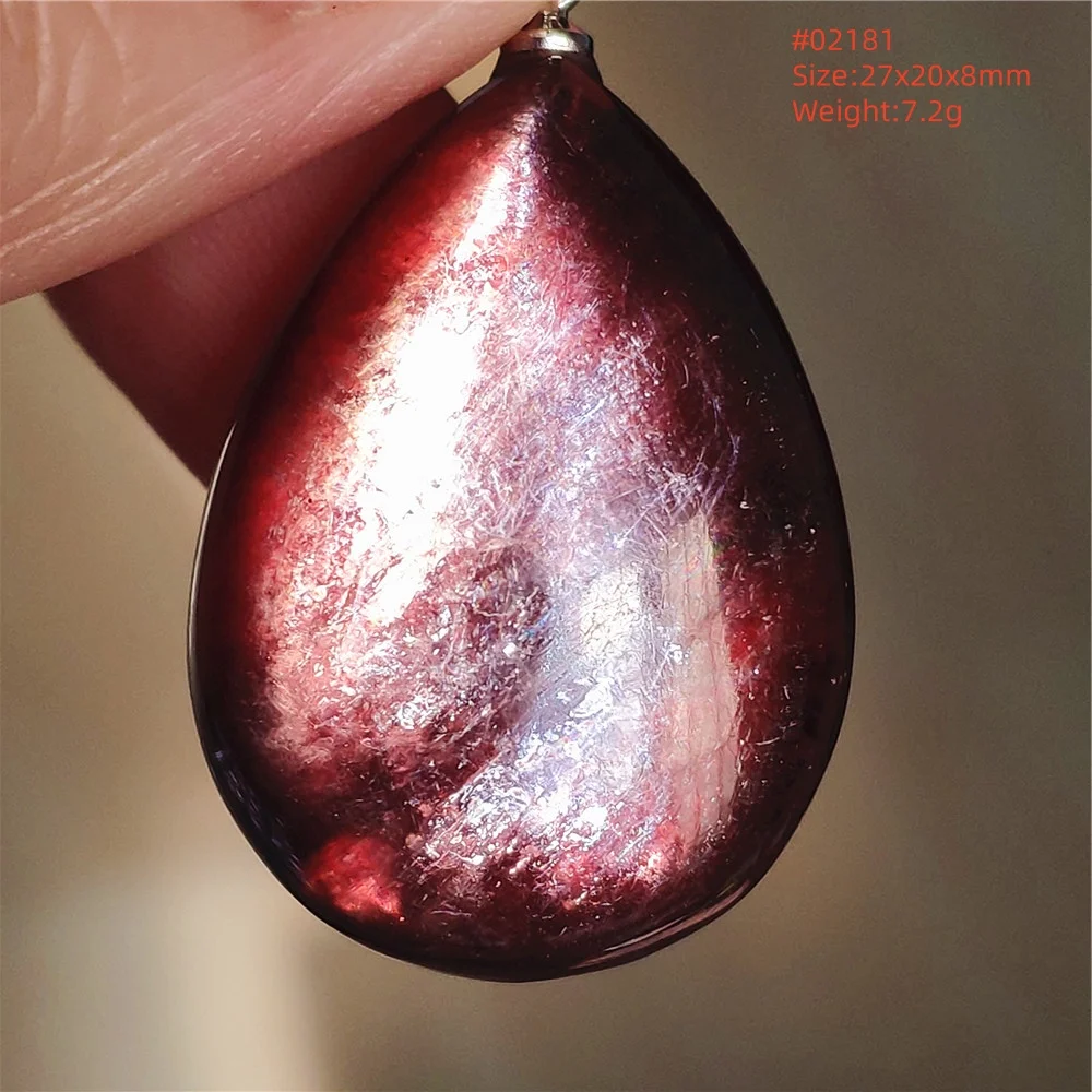 Purple Lepidolite & Red Tourmaline Flash Pendant Necklace - Image 15