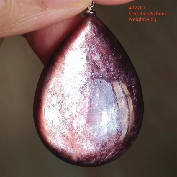 Purple Lepidolite & Red Tourmaline Flash Pendant Necklace