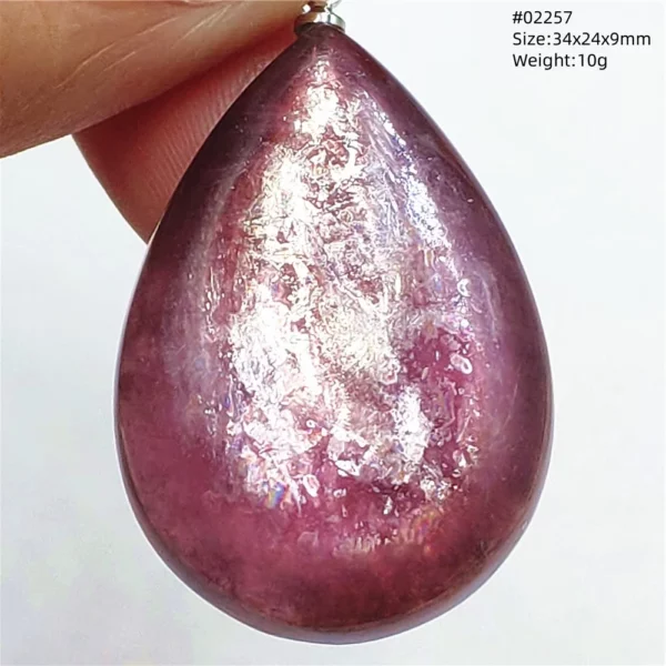 Purple Lepidolite & Red Tourmaline Flash Pendant Necklace