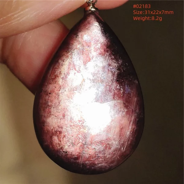 Purple Lepidolite & Red Tourmaline Flash Pendant Necklace