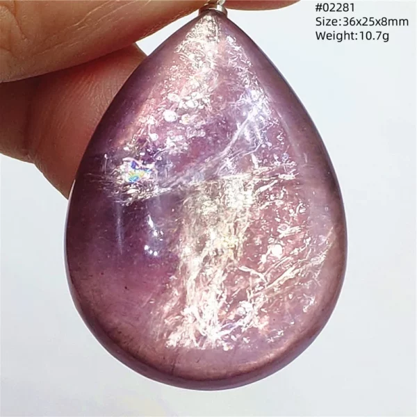 Purple Lepidolite & Red Tourmaline Flash Pendant Necklace