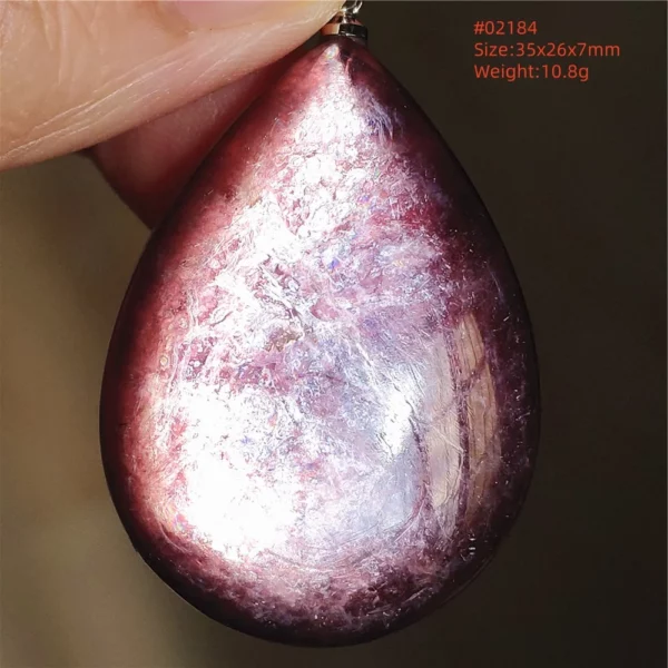 Purple Lepidolite & Red Tourmaline Flash Pendant Necklace