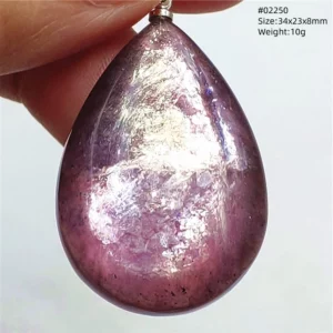 Purple Lepidolite & Red Tourmaline Flash Pendant Necklace - Image 35