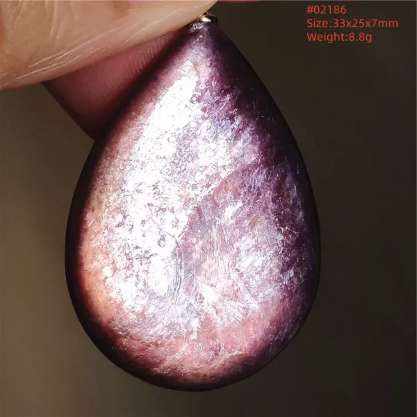 Purple Lepidolite & Red Tourmaline Flash Pendant Necklace