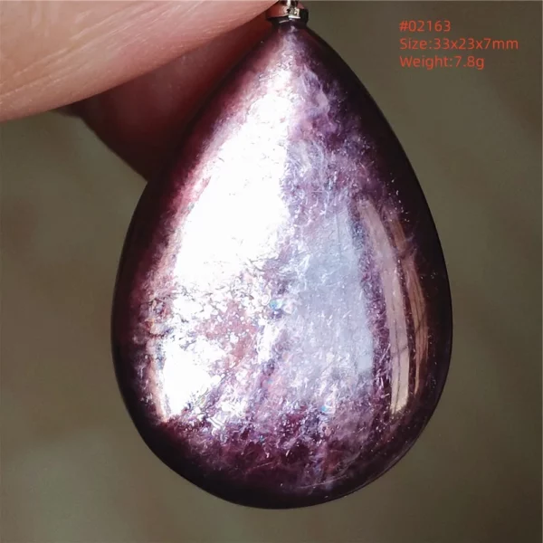 Purple Lepidolite & Red Tourmaline Flash Pendant Necklace
