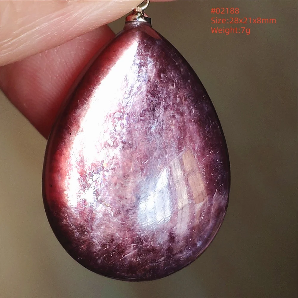 Purple Lepidolite & Red Tourmaline Flash Pendant Necklace - Image 25