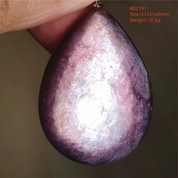 Purple Lepidolite & Red Tourmaline Flash Pendant Necklace
