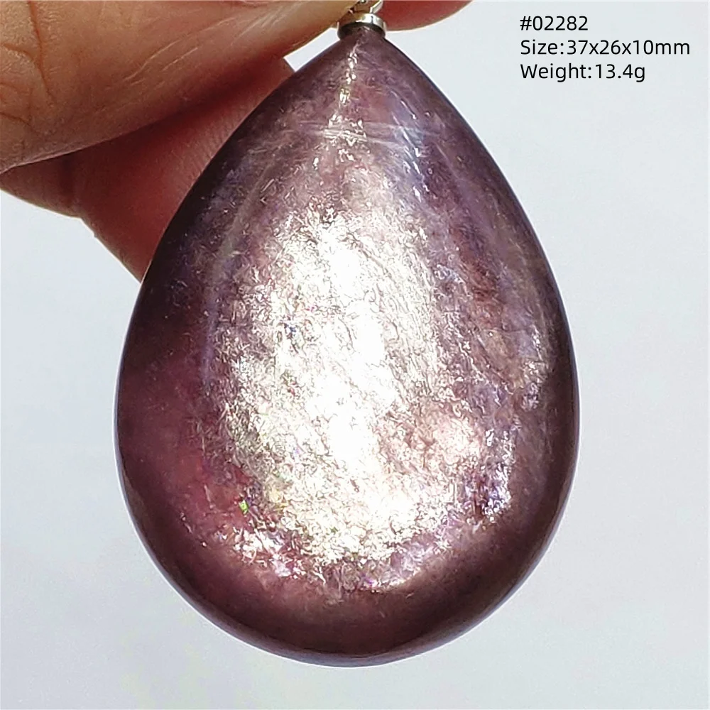 Purple Lepidolite & Red Tourmaline Flash Pendant Necklace - Image 12