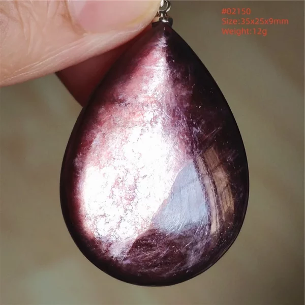 Purple Lepidolite & Red Tourmaline Flash Pendant Necklace