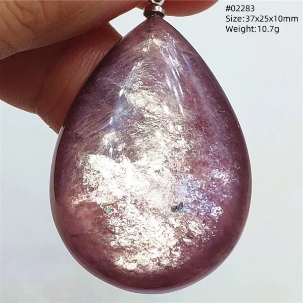 Purple Lepidolite & Red Tourmaline Flash Pendant Necklace