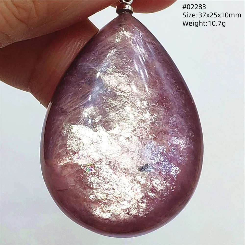 Purple Lepidolite & Red Tourmaline Flash Pendant Necklace - Image 26