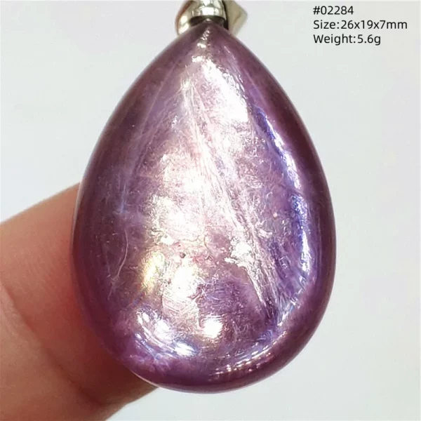 Purple Lepidolite & Red Tourmaline Flash Pendant Necklace