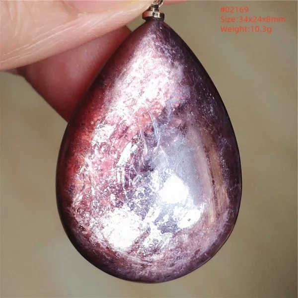 Purple Lepidolite & Red Tourmaline Flash Pendant Necklace