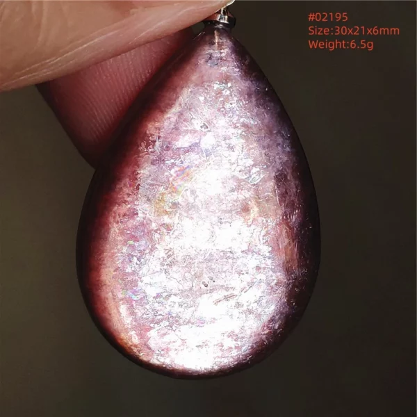 Purple Lepidolite & Red Tourmaline Flash Pendant Necklace