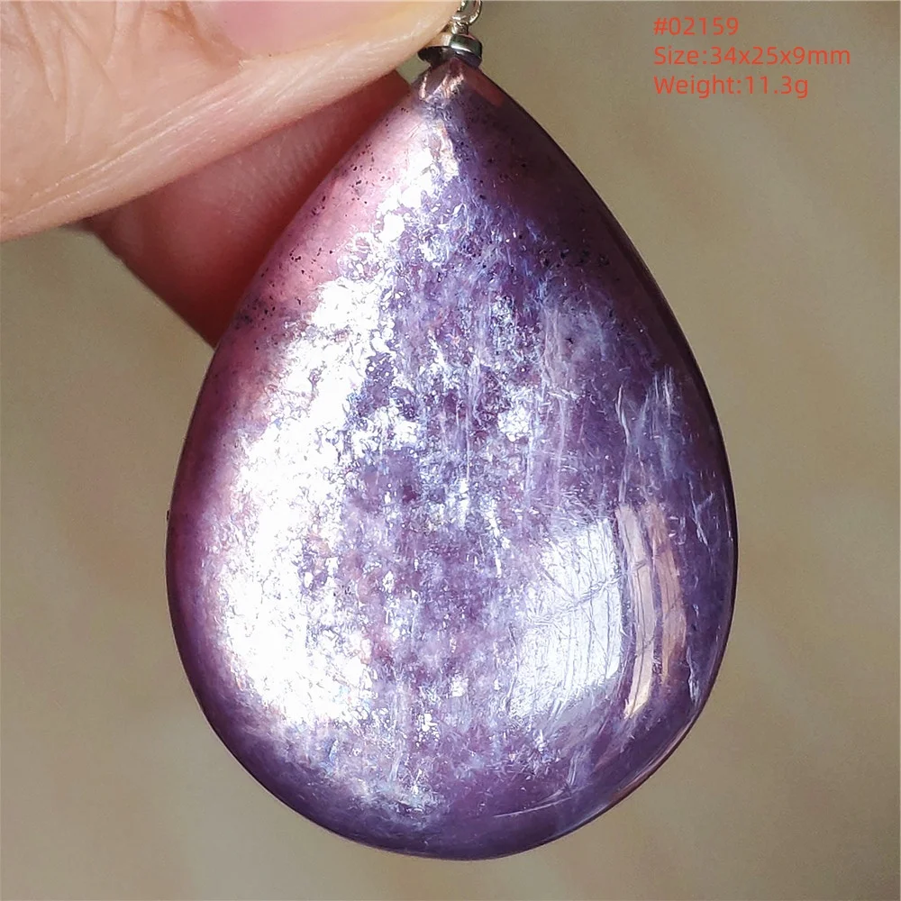 Purple Lepidolite & Red Tourmaline Flash Pendant Necklace - Image 6