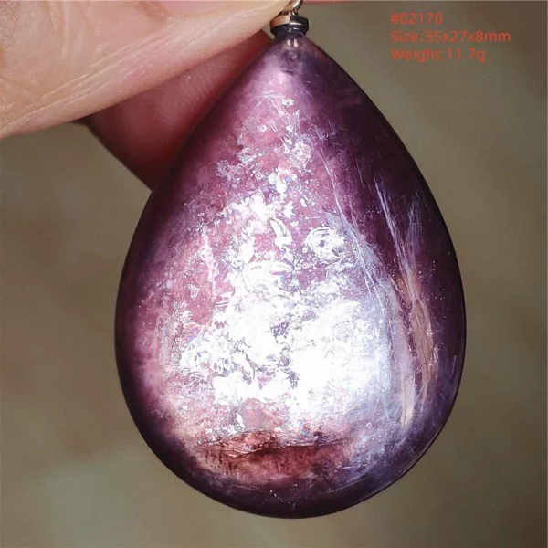 Purple Lepidolite & Red Tourmaline Flash Pendant Necklace
