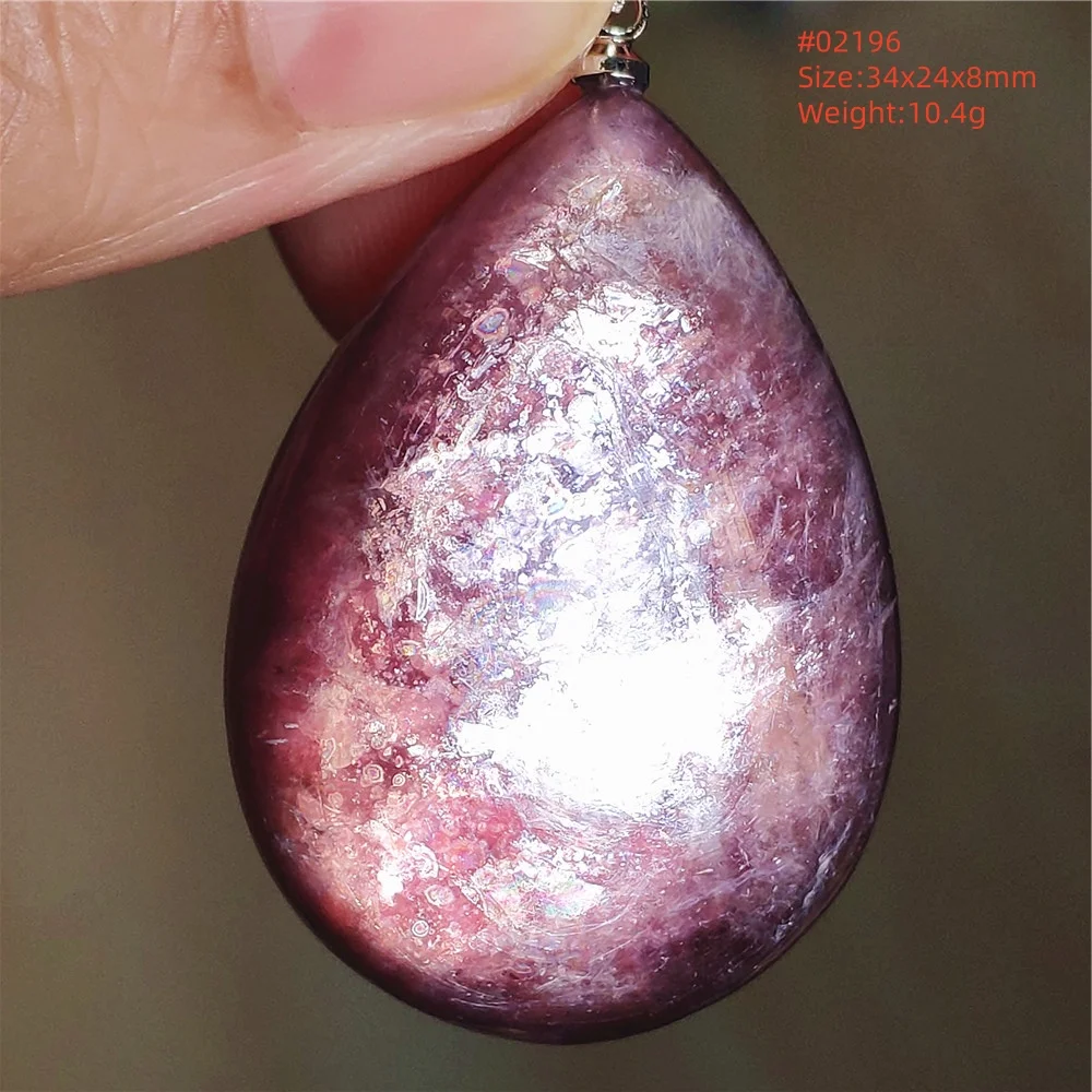 Purple Lepidolite & Red Tourmaline Flash Pendant Necklace - Image 28