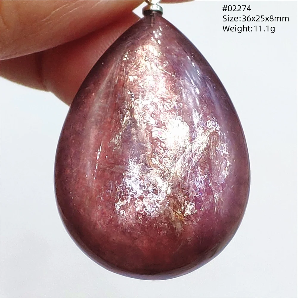 Purple Lepidolite & Red Tourmaline Flash Pendant Necklace - Image 64
