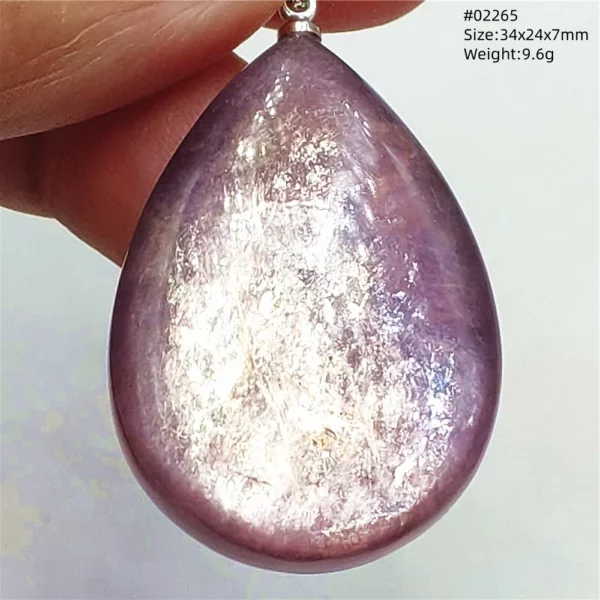 Purple Lepidolite & Red Tourmaline Flash Pendant Necklace