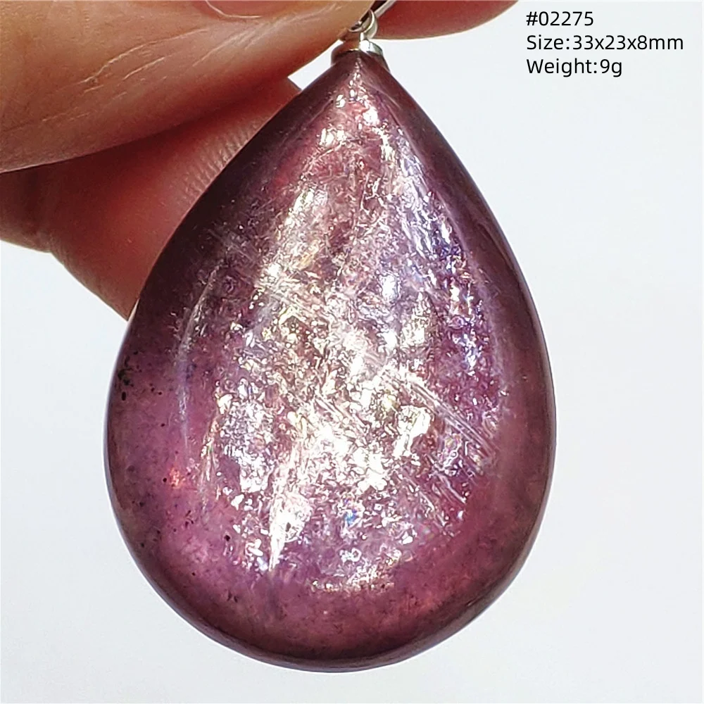 Purple Lepidolite & Red Tourmaline Flash Pendant Necklace - Image 18