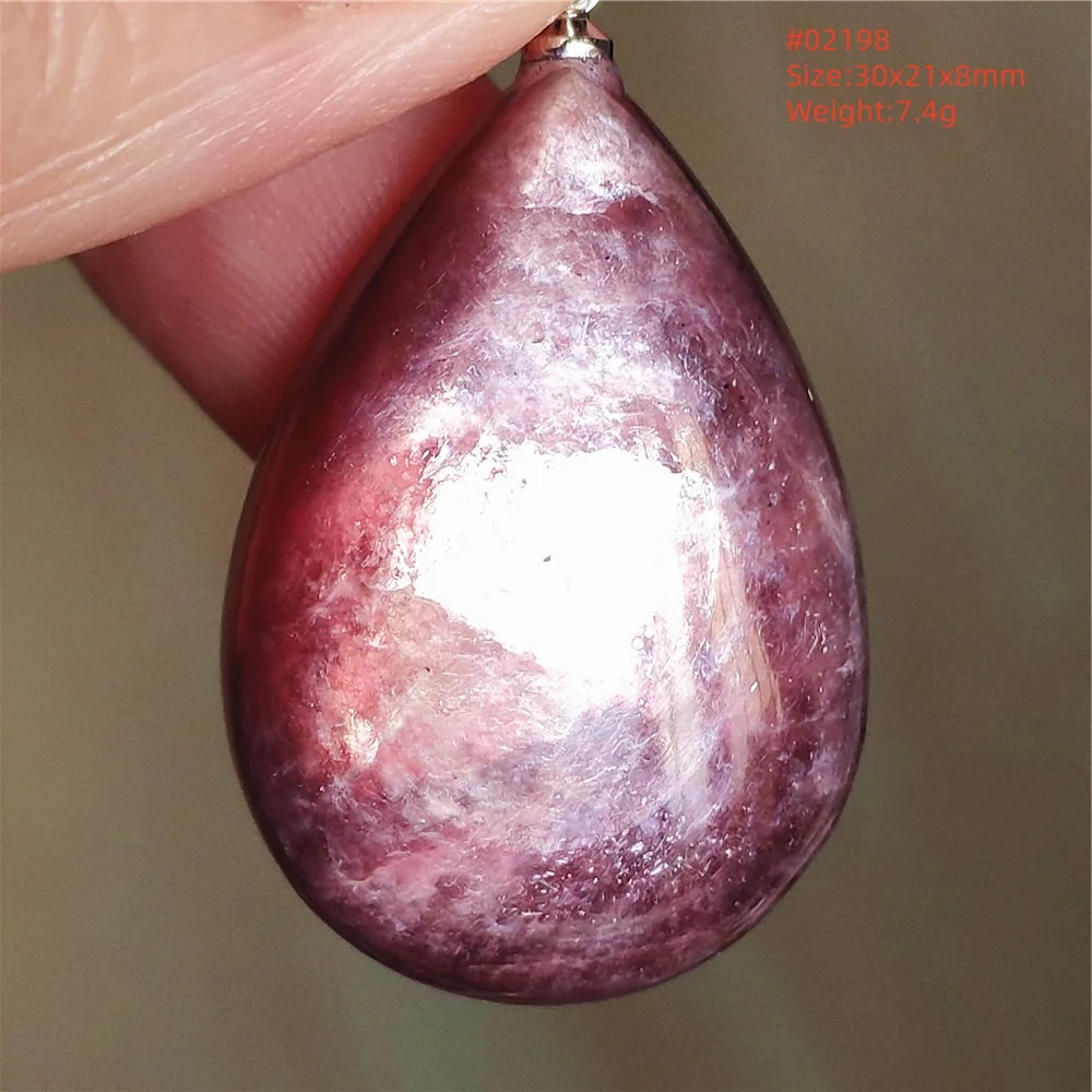 Purple Lepidolite & Red Tourmaline Flash Pendant Necklace - Image 30