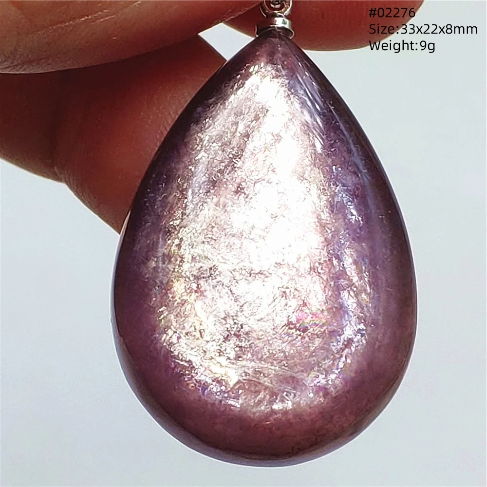Purple Lepidolite & Red Tourmaline Flash Pendant Necklace - Image 16