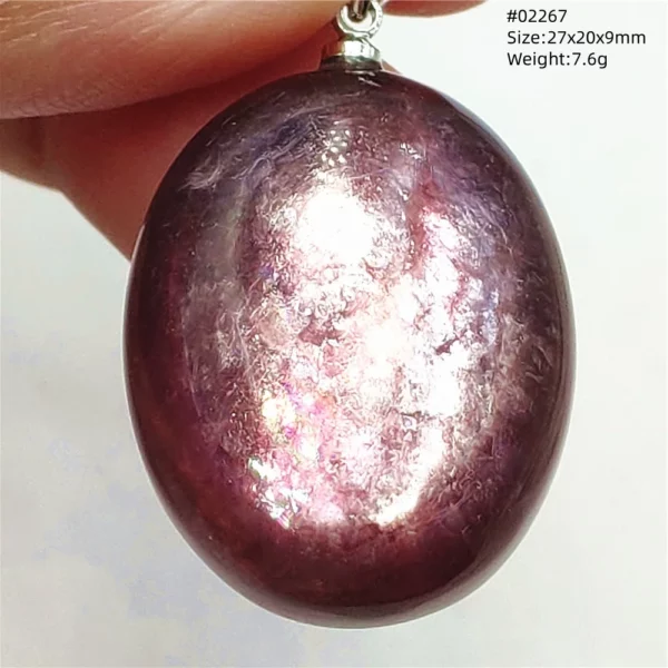 Purple Lepidolite & Red Tourmaline Flash Pendant Necklace