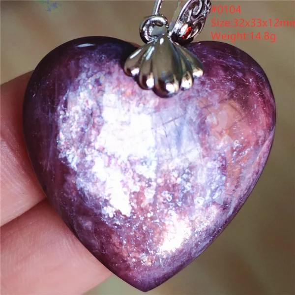 Natural Lepidolite, Red Tourmaline & Clear Quartz Pendant