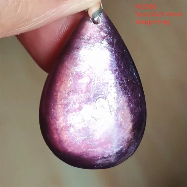 Natural Lepidolite, Red Tourmaline & Clear Quartz Pendant