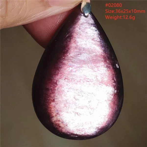 Natural Lepidolite, Red Tourmaline & Clear Quartz Pendant