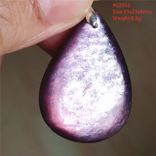 Natural Lepidolite, Red Tourmaline & Clear Quartz Pendant