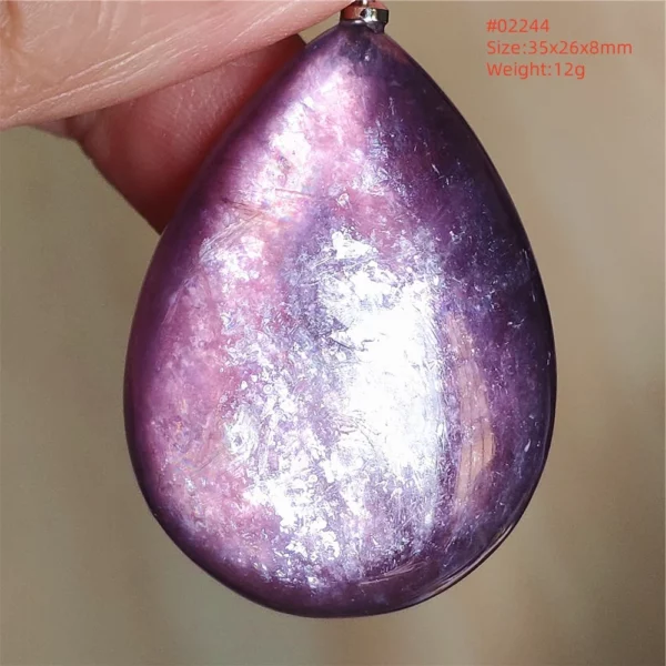 Natural Lepidolite, Red Tourmaline & Clear Quartz Pendant