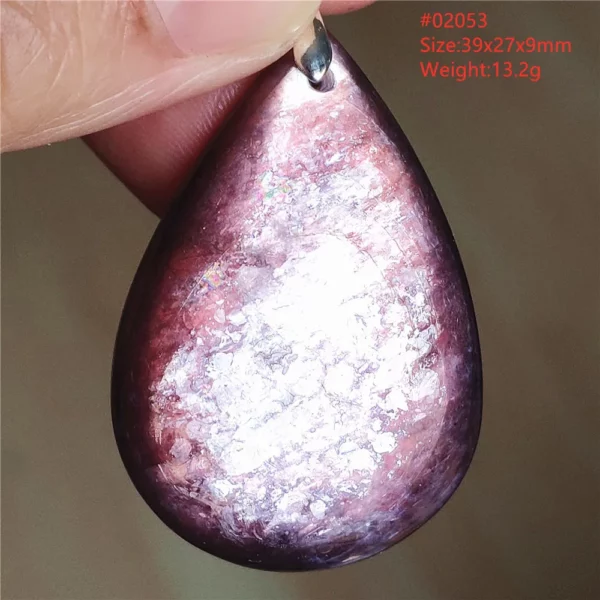Natural Lepidolite, Red Tourmaline & Clear Quartz Pendant