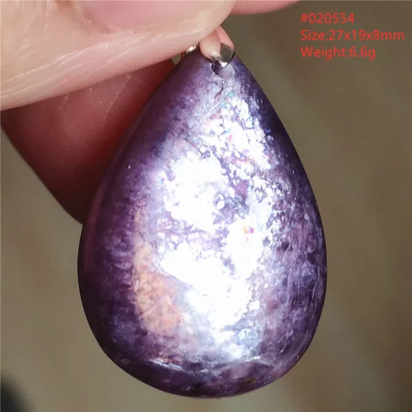 Natural Lepidolite, Red Tourmaline & Clear Quartz Pendant