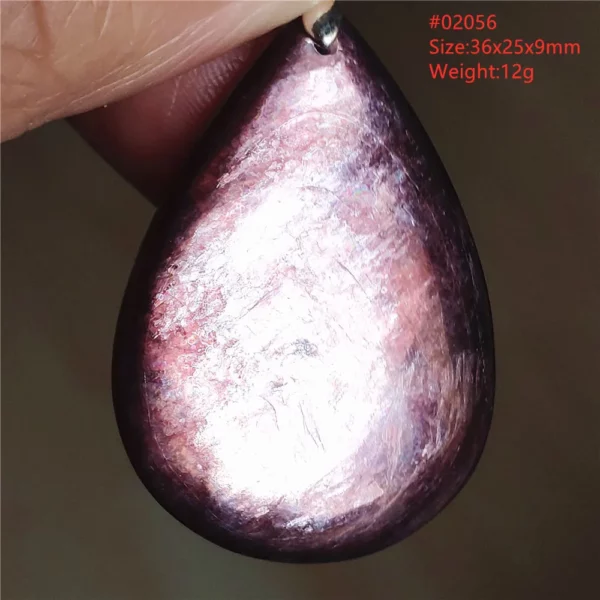 Natural Lepidolite, Red Tourmaline & Clear Quartz Pendant