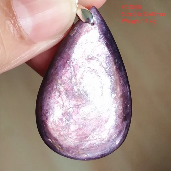 Natural Lepidolite, Red Tourmaline & Clear Quartz Pendant
