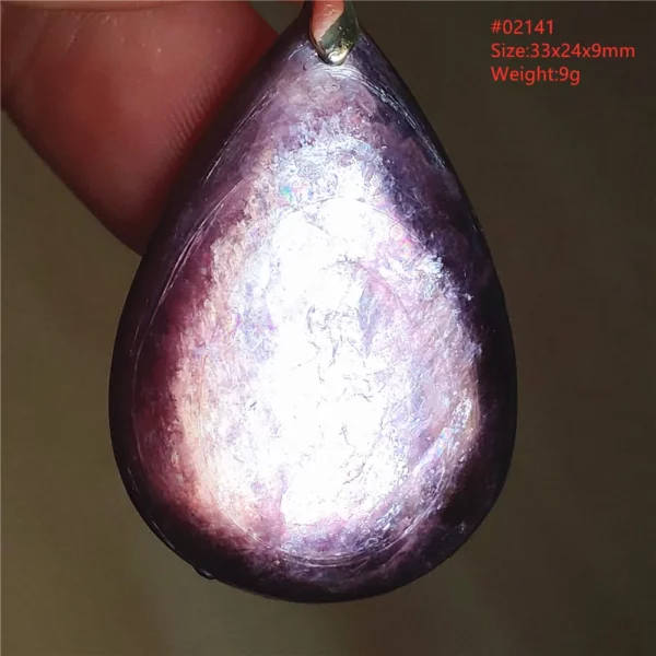Natural Lepidolite, Red Tourmaline & Clear Quartz Pendant