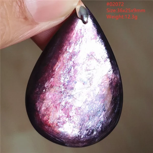Natural Lepidolite, Red Tourmaline & Clear Quartz Pendant