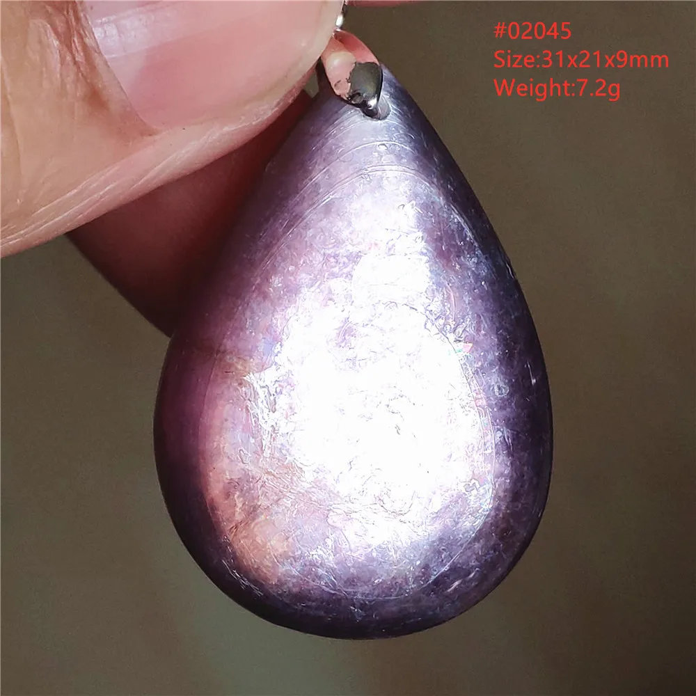 Natural Lepidolite, Red Tourmaline & Clear Quartz Pendant - Image 38