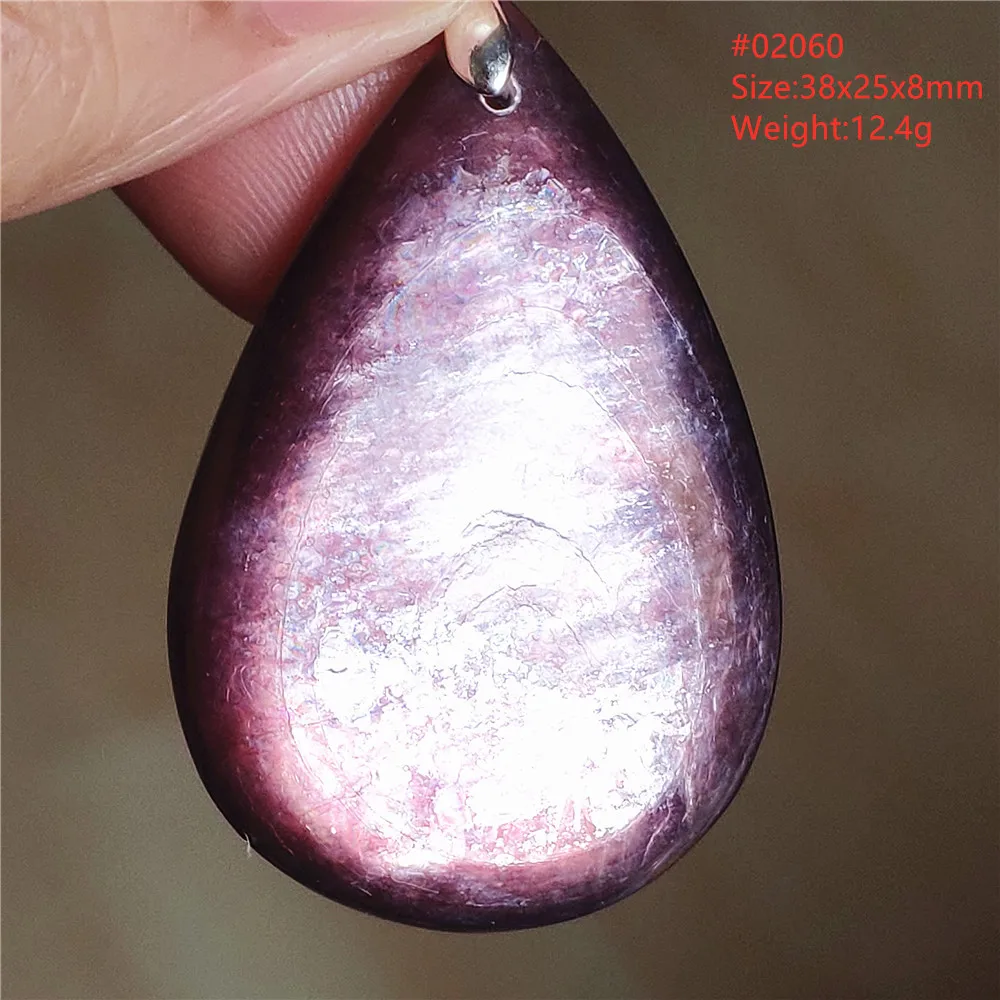 Natural Lepidolite, Red Tourmaline & Clear Quartz Pendant - Image 18