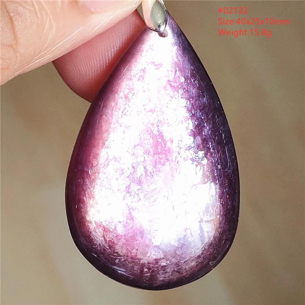Natural Lepidolite, Red Tourmaline & Clear Quartz Pendant - Image 55