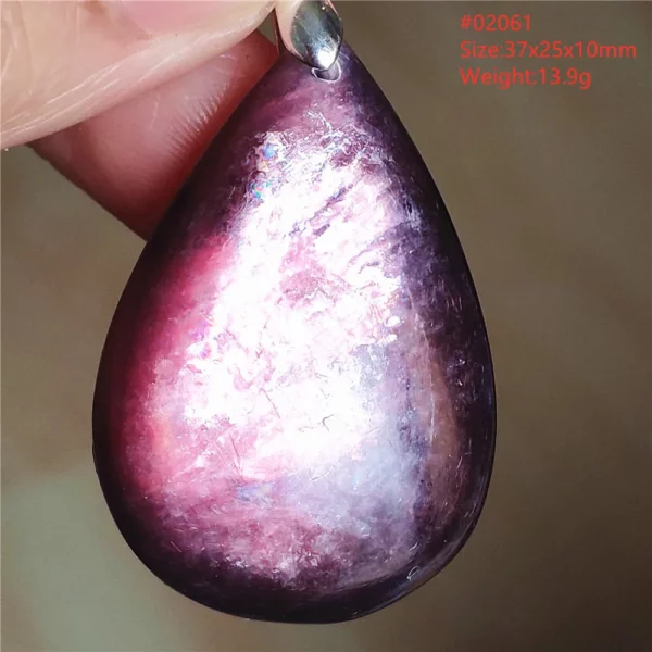 Natural Lepidolite, Red Tourmaline & Clear Quartz Pendant