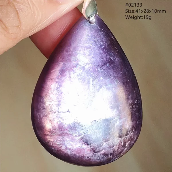 Natural Lepidolite, Red Tourmaline & Clear Quartz Pendant