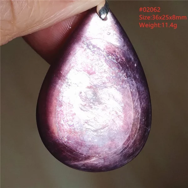 Natural Lepidolite, Red Tourmaline & Clear Quartz Pendant