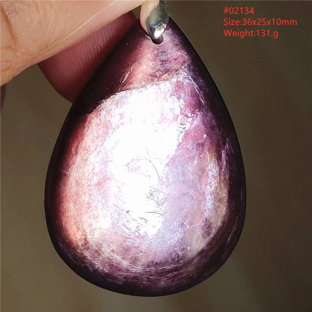 Natural Lepidolite, Red Tourmaline & Clear Quartz Pendant - Image 19