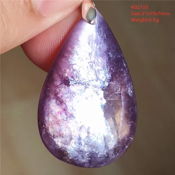 Natural Lepidolite, Red Tourmaline & Clear Quartz Pendant
