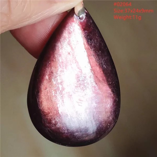 Natural Lepidolite, Red Tourmaline & Clear Quartz Pendant