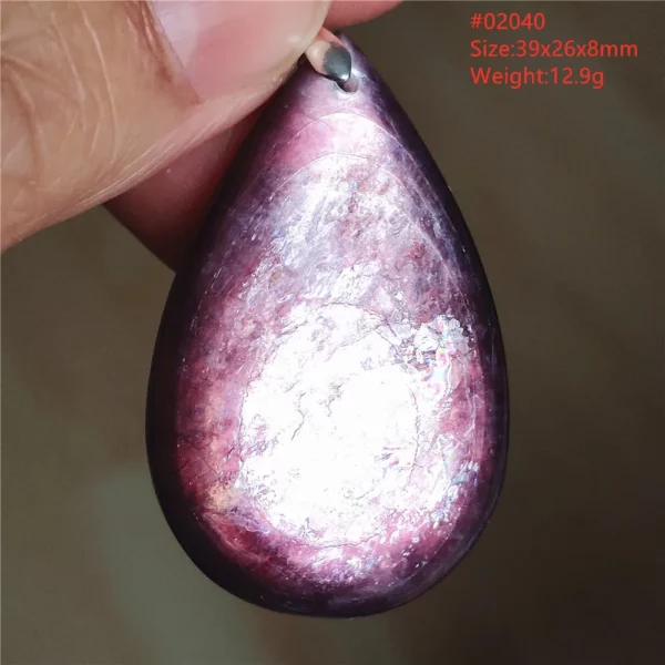 Natural Lepidolite, Red Tourmaline & Clear Quartz Pendant